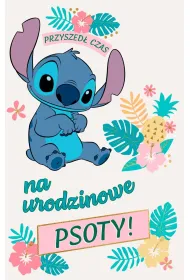 Kukartka Karnet Urodziny Stich, naklejane cyfry (11x17cm) DHS-028
