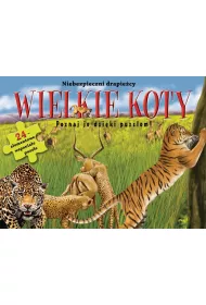 Puzzle 24 el. Wielkie koty. Niebezpieczni drapie�nicy Wydawnictwo Olesiejuk