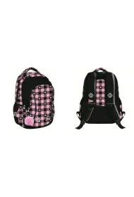 St. Majewski Plecak 3-komorowy Pink Checkered