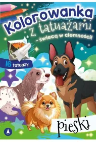 Malowanka A5 Kolorowanka z tatua�ami   �wiec� w ciemno�ci  Pieski SKRZAT 079746 SK