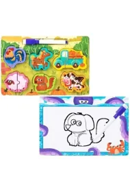 2 w 1 puzzle drewno i tablica Merkpol