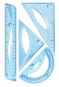 Tetis Zestaw geometryczny niebieski linijka 20cm