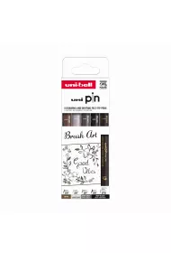 Uni Mitsubishi Pencil Cienkopis kre�larski PIN 200 Brush Art r�ne kolory i ko�c�wki 5 szt.