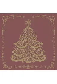 Serwetki Lunch Daisy BN - Gold Christmas Tree on Claret SDGW024803 20 szt.