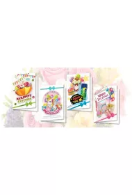 Top Graphic Karnet B6 z nalepkami �yczenia dzieci mix 10 szt.