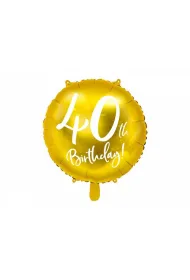 PartyDeco Balon foliowy 40th Birthday z�oty 45cm