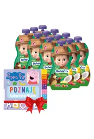 BoboVita winka Peppa Mus banan z mango i musem kokosowym po 6 miesicu + Ksieczka GRATIS Zestaw 12 x 100 g