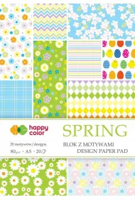 Happy Color Blok z motywami Spring A5 80g/m2, 20 arkuszy, 20 motyw�w
