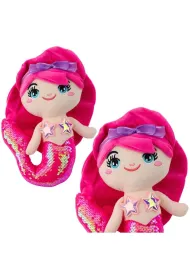 LeanToys Syrenka pluszowa z ogonem w cekiny r�owa 28cm