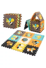 Mata edukacyjna piankowa puzzle zwierztka kolorowa 85 x 85 cm 9 elementw