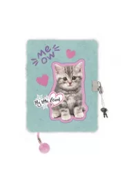 Pami�tnik A5 w�ochacz z k��dk� My Little Friend Mint Kitty 96 kartek
