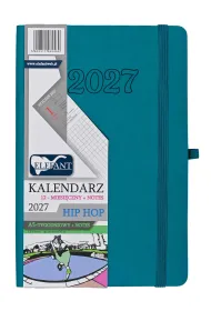 Kalendarz 2027 12 m-cy. Hip hop A5 tygodniowy szmaragdowy