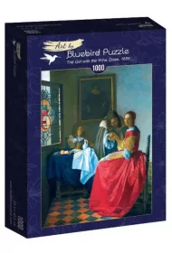 Puzzle 1000 el. Dziewczyna z kieliszkiem wina Bluebird Puzzle
