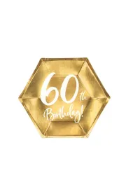 PartyDeco Talerzyki 60th Birthday 20 cm 6 szt.