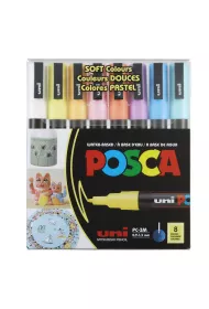 Uni Mitsubishi Pencil Markery PC-3M soft colors pastelowe kolory Posca Uni 8 szt.