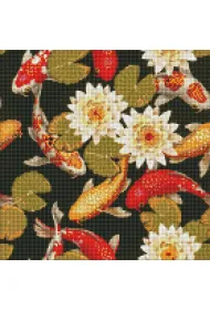 Ideyka Diamentowa mozaika - T�czowe karpie 40x40cm