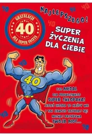 Stamp Karnet Party naklejany B6 + koperta Urodziny 40