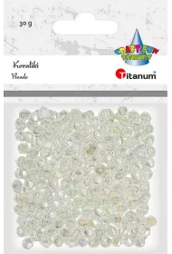 Titanum Koraliki plastikowe fasetowane bia�e 30g