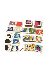 Puzzle Edukacyjne dopasuj kszta�ty i cienie zwierz�tka Askato