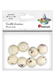 Titanum Koraliki drewniane emotki 8 szt