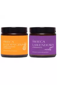 Mglife Zestaw wiec z wosku rzepakowego - lawenda z pomaracz, egzotyczna 2 x 120 ml
