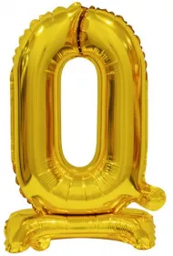 Amscan Balon foliowy mini cyfra 0 ze stopk zota 22x40cm