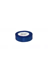Wst��ka satynowa w kropki niebieska 25 mmx22m