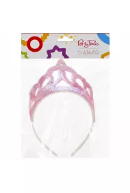 Arpex Ozdoba karnawa�owa Tiara w cekiny r�owa