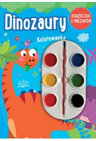 Dinozaury. Kolorowanka (ksi��eczka z prezentem - farbki)