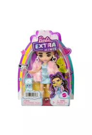 Barbie Extra Minis Maa lalka Kurtka nadruk krwka Brzowe wosy HKP90 Mattel