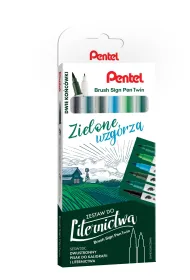 Pentel Zestaw do liternictwa Brush SESW30-ST6ZWPL 6 kolor�w