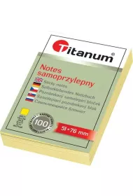 Titanum Notes samoprzylepny ��ty 51x76mm 100 kartek