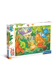 Puzzle 24 el. Maxi SuperColor. Dinos Happy Oasis Clementoni