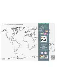 Funny Mat White - Mapa �wiata Kontynenty. Mata do kolorowania wielokrotnego u�ytku Strigo