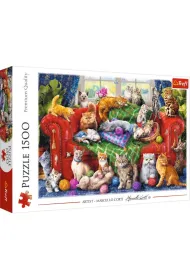 Puzzle 1500 el. Kociaki na sofie Trefl