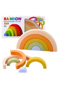 T�czowa uk�adanka gumowe t�cza pastelowa 5el. LeanToys