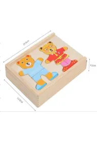 Puzzle drewno misie Merkpol