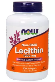 Now Foods Lecytyna sojowa bez GMO 1200 mg - suplement diety 100 kaps.