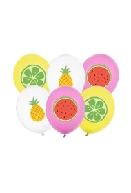 PartyDeco Balony Owoce 30cm 6 szt