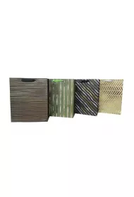 incood. Torba prezentowa 18x23 pasy, granat, ziele� mix