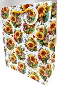 Fresh Torebka ozdobna matowa s�oneczniki 26x32x12cm