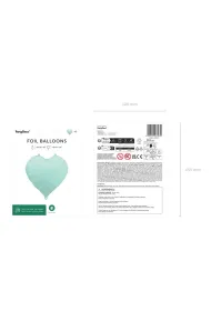 PartyDeco Balon foliowy Serce ziele� 45cm
