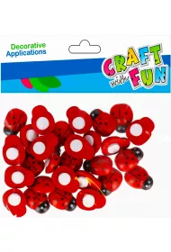 Craft with Fun Biedronki drewniane samoprzylepne 15 mm