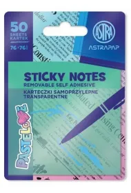 Astra Karteczki samoprzylepne transparentne 75x75mm
