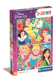 Puzzle 2x20 el. SuperColor. Ksi�niczki Clementoni