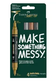 Markery akrylowe metaliczne 4kol. FABER CASTELL