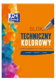 Oxford Blok techniczny A4 kolorowy 10 kartek