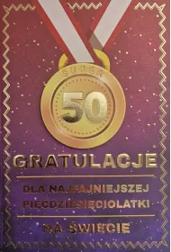Yeku Karnet Urodziny 50 medal damskie