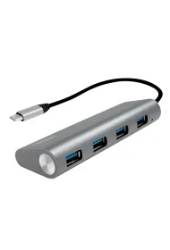 LogiLink Hub 4xUSB 3.1, USB-C, aluminiowa obudowa