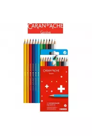 Carandache Kredki o��wkowe akwarelowe Swisscolor w kartonowym pude�ku 12 szt.